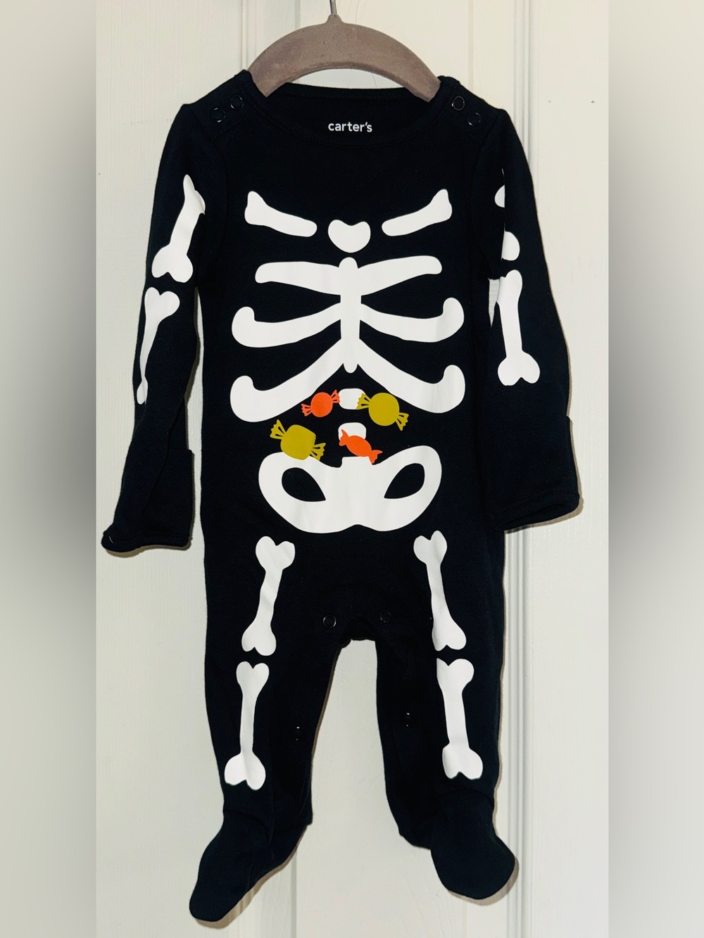 Carter's Black Skeleton One-Piece with Candy Accent